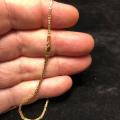 9 K / 9 carat solid Gold, Imported  square  Byzantyne , necklace  cm 60