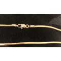 9k solid -9 carat yellow  Gold, thick Snake necklace cm 55 Long.