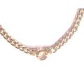 9k genuine,solid 9 carat  Yellow Gold, hollow curb  necklace cm 45 -mm 8.5 wide