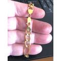 9 K / 9 carat solid Gold, Imported figaro Gents  bracelet  ---- 8.5 mm wide