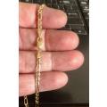 9k solid 9  carat  Gold --Figarucci  Link Necklace ---  cm. 42 long ---- wide 2.9 mm.
