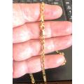9k solid 9  carat  Gold --Figarucci  Link gents  Necklace ---  cm. 55 long ---- wide 3.3 mm.