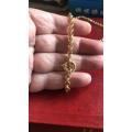 9 K / 9 carat solid Gold, Imported  yellow  Belcher Bracelet with signoretti clasp- Long mm 195