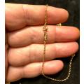 18K  / 18 carat genuine  Gold,  yellow Rolo link ,necklace----- long  Cm 42--- mm 1.6 wide
