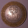 1991 - 200 ESCUDOS - PORTUGAL - PORTUGUESA - PORTUGUESE