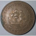 1958 - HALF PENNY - 1/2D - 1/2 PENNY - SOUTH AFRICA