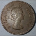 1958 - HALF PENNY - 1/2D - 1/2 PENNY - SOUTH AFRICA
