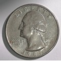 1987 P - QUARTER DOLLAR - USA - WASHINGTON 1/4 DOLLAR COIN.