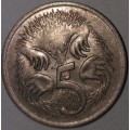 1973 - 5 CENT COIN - AUSTRALIA  [SPINY ANTEATER - ECHIDNA]