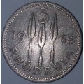 1968 - 3 PENCE COIN - RHODESIA