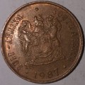 1987 - ONE CENT COIN - SOUTH AFRICA