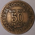 1923 - 50 CENTIMES COIN - FRANCE