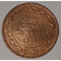1916 - ONE CENT  - CANADA - 1 CENT
