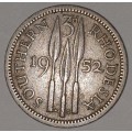 1952 - 3 PENCE- 3d - SOUTHERN RHODESIA