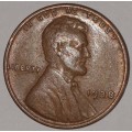 1938 - 1 CENT - LINCOLN WHEAT PENNY - ONE CENT - PHILADELPHIA MINT - USA
