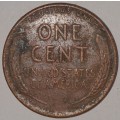 1942 - 1 CENT - LINCOLN WHEAT PENNY - ONE CENT - PHILADELPHIA MINT - USA