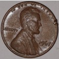 1967 - 1 CENT - LINCOLN MEMORIAL CENT (PENNY) - ONE CENT - PHILADELPHIA MINT - USA