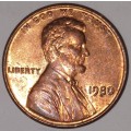 1980 - 1 CENT - LINCOLN MEMORIAL CENT (PENNY) - ONE CENT - PHILADELPHIA MINT - USA