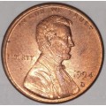1994 D - 1 CENT - LINCOLN MEMORIAL CENT (PENNY) - ONE CENT - DENVER MINT - USA