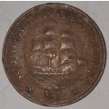 1943 - HALF PENNY - 1/2D - 1/2 PENNY - UNION OF SOUTH AFRICA
