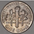1974 - DIME - USA - `MISALIGNED DIE STRIKE` ERROR