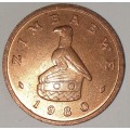 1980 - 1 CENT COIN - ZIMBABWE - (Bronze)