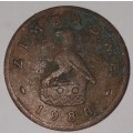 1988 - 1 CENT COIN - ZIMBABWE - (Bronze)