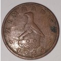 1989 - 1 CENT COIN - ZIMBABWE - (Bronze Plated Steel)