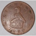 1990 - 1 CENT COIN - ZIMBABWE - (Bronze Plated Steel)