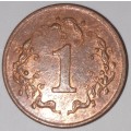 1991 - 1 CENT COIN - ZIMBABWE - (Bronze Plated Steel)