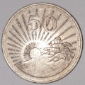 1990 - 50 CENT COIN - ZIMBABWE - (Copper-Nickel)