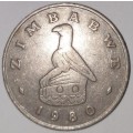 1980 - 1 DOLLAR - $1 COIN - ZIMBABWE - (Copper-Nickel)