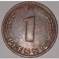 1949 G - 1 PFENNIG - ONE PFENNIG - GERMANY - FEDERAL REPUBLIC - (Copper Plated Steel)