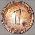 1969 G - 1 PFENNIG - ONE PFENNIG - GERMANY - FEDERAL REPUBLIC - (Copper Plated Steel)