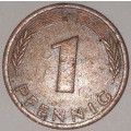 1975 D - 1 PFENNIG - ONE PFENNIG - GERMANY - FEDERAL REPUBLIC - (Copper Plated Steel)
