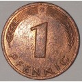 1980 G - 1 PFENNIG - ONE PFENNIG - GERMANY - FEDERAL REPUBLIC - (Copper Plated Steel)