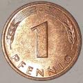 1991 D - 1 PFENNIG - ONE PFENNIG - GERMANY - FEDERAL REPUBLIC - (Copper Plated Steel)