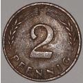 1958 J ? - 2 PFENNIG - TWO PFENNIG - GERMANY - FEDERAL REPUBLIC - (Bronze)
