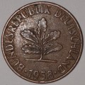 1958 J ? - 2 PFENNIG - TWO PFENNIG - GERMANY - FEDERAL REPUBLIC - (Bronze)