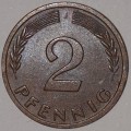 1963 J - 2 PFENNIG - TWO PFENNIG - GERMANY - FEDERAL REPUBLIC - (Bronze)