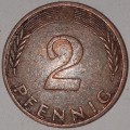 1972 J - 2 PFENNIG - TWO PFENNIG - GERMANY - FEDERAL REPUBLIC - (Copper Plated Steel)