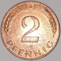 1986 D - 2 PFENNIG - TWO PFENNIG - GERMANY - FEDERAL REPUBLIC - (Copper Plated Steel)