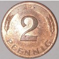 1989 D - 2 PFENNIG - TWO PFENNIG - GERMANY - FEDERAL REPUBLIC - (Copper Plated Steel)