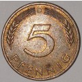 1978 D - 5 PFENNIG - FIVE PFENNIG - GERMANY - FEDERAL REPUBLIC - (Brass Clad Steel)