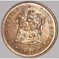 1981 - 1 CENT COIN (ONE CENT COIN) - RSA - BRONZE - KM#82 - BILINGUAL LEGEND - SPARROWS