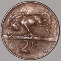 1965 ENG - 2 CENT COIN (TWO CENT COIN) - RSA - BRONZE - KM#66.2 - WILDEBEEST