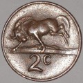 1966 ENG - 2 CENT COIN (TWO CENT COIN) - RSA - BRONZE - KM#66.2 - WILDEBEEST