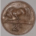 1966 AFR - 2 CENT COIN (TWO CENT COIN) - RSA - BRONZE - KM#66.2 - WILDEBEEST