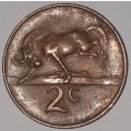 1967 ENG - 2 CENT COIN (TWO CENT COIN) - RSA - BRONZE - KM#66.2 - WILDEBEEST