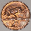 1968 ENG - 2 CENT COIN (TWO CENT COIN) - RSA - BRONZE - KM#66.2 - WILDEBEEST
